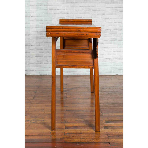 Chinese Qing Dynasty Elmwood Altar Console Table with Cloudy Scroll Motifs-YN3276-11. Asian & Chinese Furniture, Art, Antiques, Vintage Home Décor for sale at FEA Home