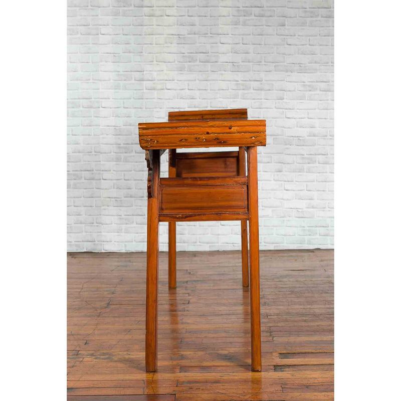 Chinese Qing Dynasty Elmwood Altar Console Table with Cloudy Scroll Motifs-YN3276-13. Asian & Chinese Furniture, Art, Antiques, Vintage Home Décor for sale at FEA Home