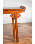 Chinese Qing Dynasty Elmwood Altar Console Table with Cloudy Scroll Motifs-4. Asian & Chinese Furniture, Art, Antiques, Vintage Home Décor for sale at FEA Home