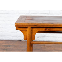Chinese Qing Dynasty 19th Century Wine Console Table with Carved Apron