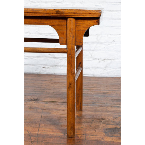Chinese Qing Dynasty 19th Century Wine Console Table with Carved Apron-YN3278-7. Asian & Chinese Furniture, Art, Antiques, Vintage Home Décor for sale at FEA Home