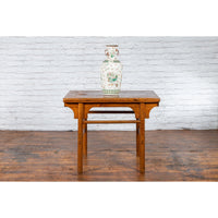 Chinese Qing Dynasty 19th Century Wine Console Table with Carved Apron