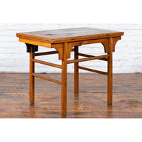 Chinese Qing Dynasty 19th Century Wine Console Table with Carved Apron