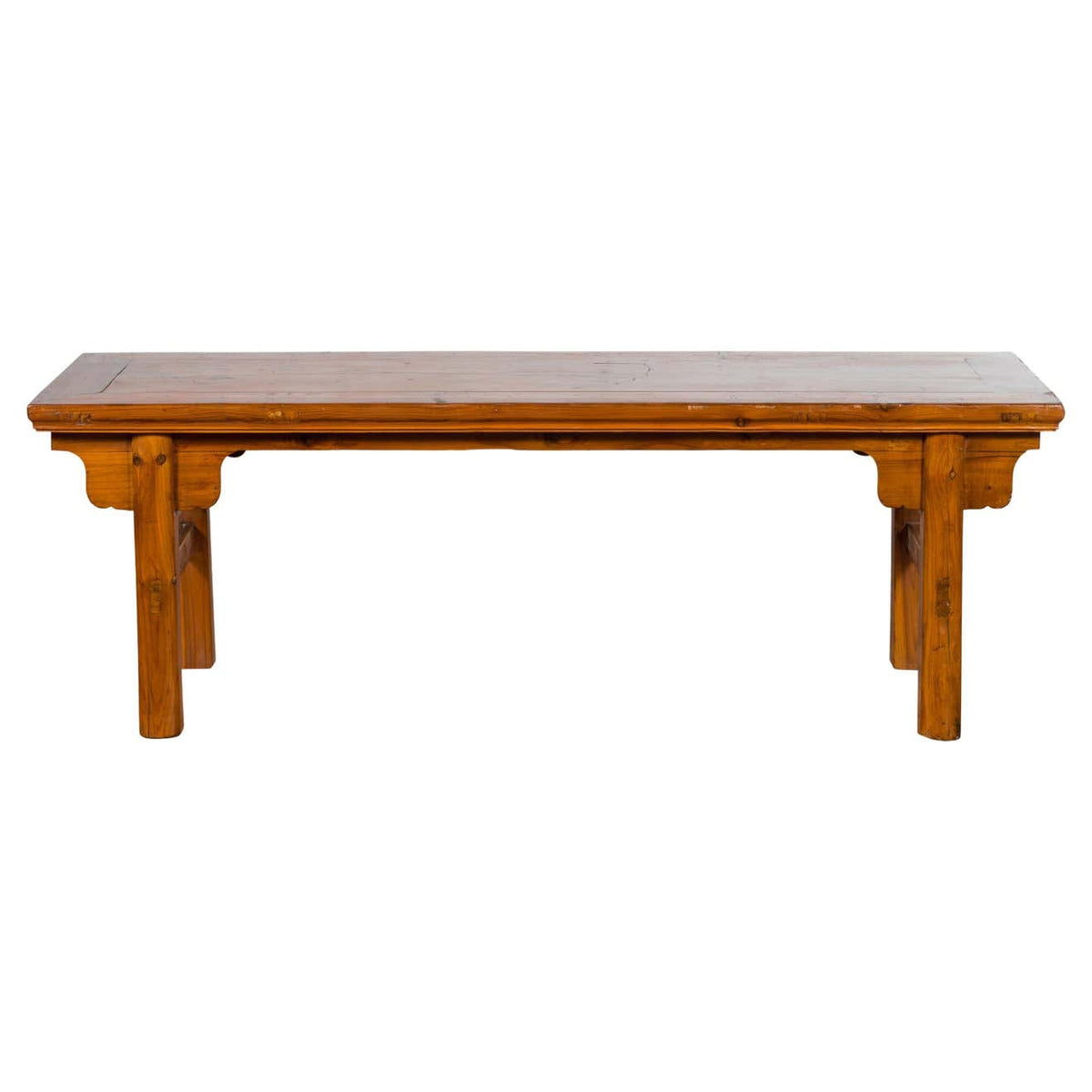 Chinese Early 20th Century Wooden Cocktail Table with Carved Spandrels-1. Asian & Chinese Furniture, Art, Antiques, Vintage Home Décor for sale at FEA Home