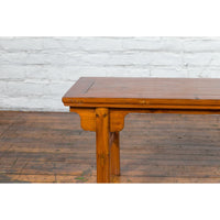 Chinese Early 20th Century Wooden Cocktail Table with Carved Spandrels