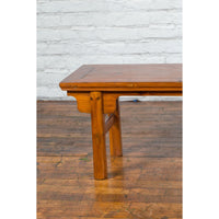 Chinese Early 20th Century Wooden Cocktail Table with Carved Spandrels
