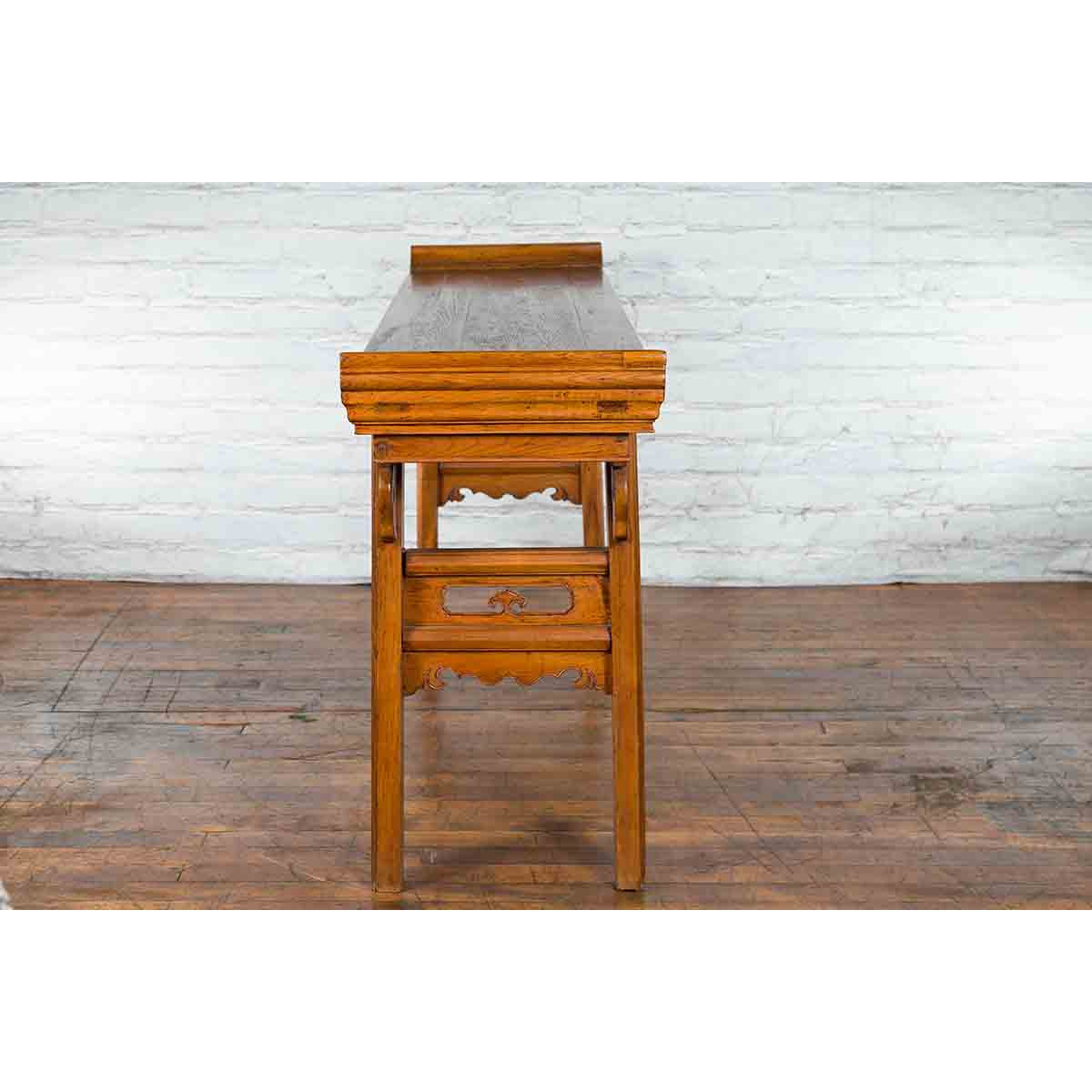 Chinese Qing Dynasty Wooden Altar Console Table with Cloudy Scroll Motifs-14. Asian &amp; Chinese Furniture, Art, Antiques, Vintage Home Décor for sale at FEA Home