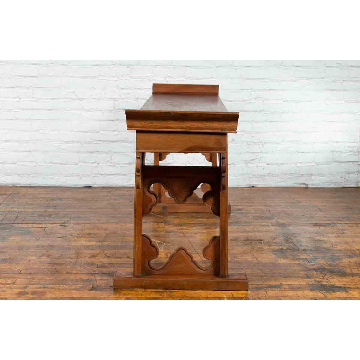 Qing Dynasty 19th Century Chinese Altar Console Table with Carved Cloudy Motifs-10. Asian &amp; Chinese Furniture, Art, Antiques, Vintage Home Décor for sale at FEA Home