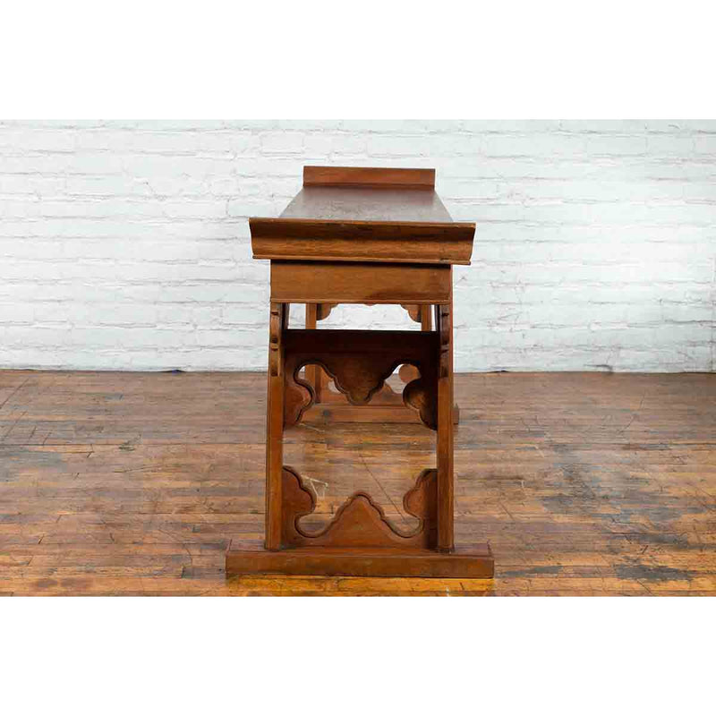 Qing Dynasty 19th Century Chinese Altar Console Table with Carved Cloudy Motifs-10. Asian & Chinese Furniture, Art, Antiques, Vintage Home Décor for sale at FEA Home