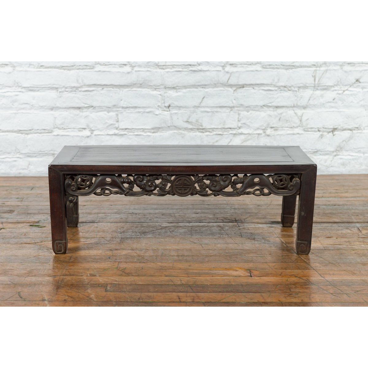 Chinese Qing Dynasty 19th Century Coffee Table with Carved Apron and Dark Patina-12. Asian &amp; Chinese Furniture, Art, Antiques, Vintage Home Décor for sale at FEA Home