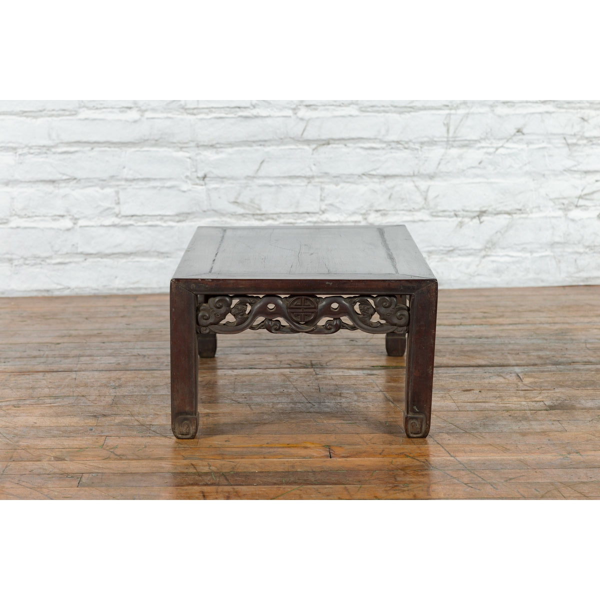 Chinese Qing Dynasty 19th Century Coffee Table with Carved Apron and Dark Patina-13. Asian &amp; Chinese Furniture, Art, Antiques, Vintage Home Décor for sale at FEA Home