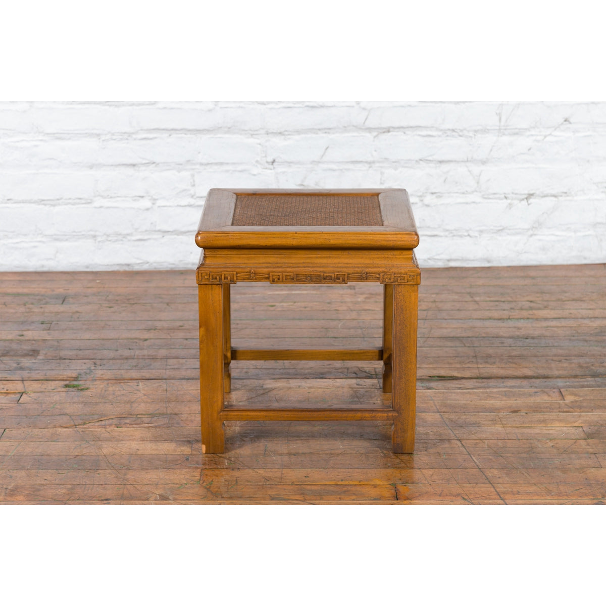 Chinese Early 20th Century Side Table with Carved Apron and Woven Rattan Top-13. Asian &amp; Chinese Furniture, Art, Antiques, Vintage Home Décor for sale at FEA Home