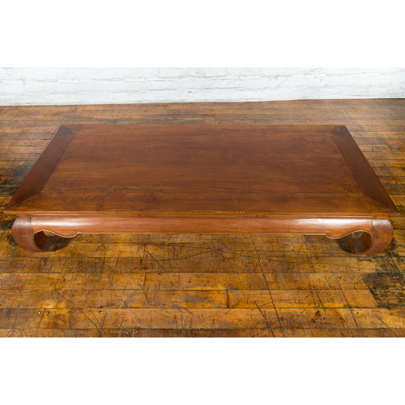 Chinese Qing Dynasty 19th Century Coffee Table with Chow Legs and Carved Apron - Antique Chinese and Vintage Asian Furniture for Sale at FEA Home