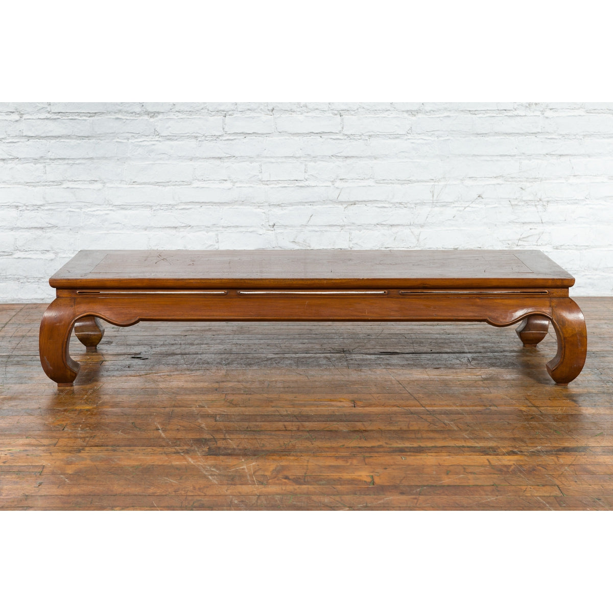 Chinese Qing Dynasty 19th Century Coffee Table with Chow Legs and Carved Apron-2. Asian & Chinese Furniture, Art, Antiques, Vintage Home Décor for sale at FEA Home