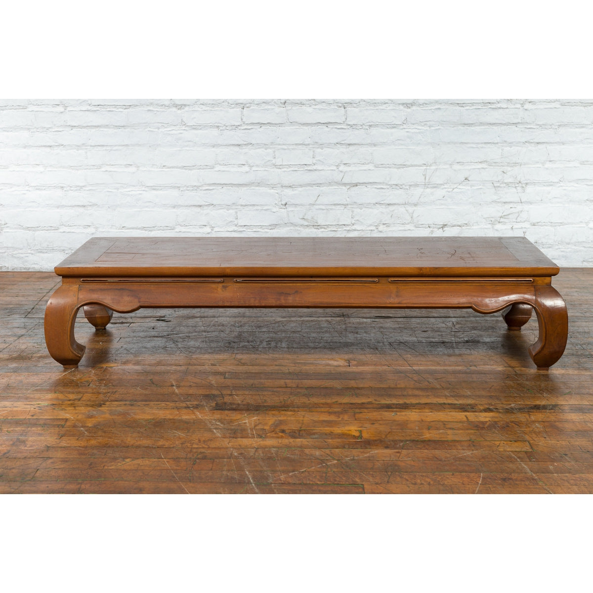 Chinese Qing Dynasty 19th Century Coffee Table with Chow Legs and Carved Apron-20. Asian &amp; Chinese Furniture, Art, Antiques, Vintage Home Décor for sale at FEA Home