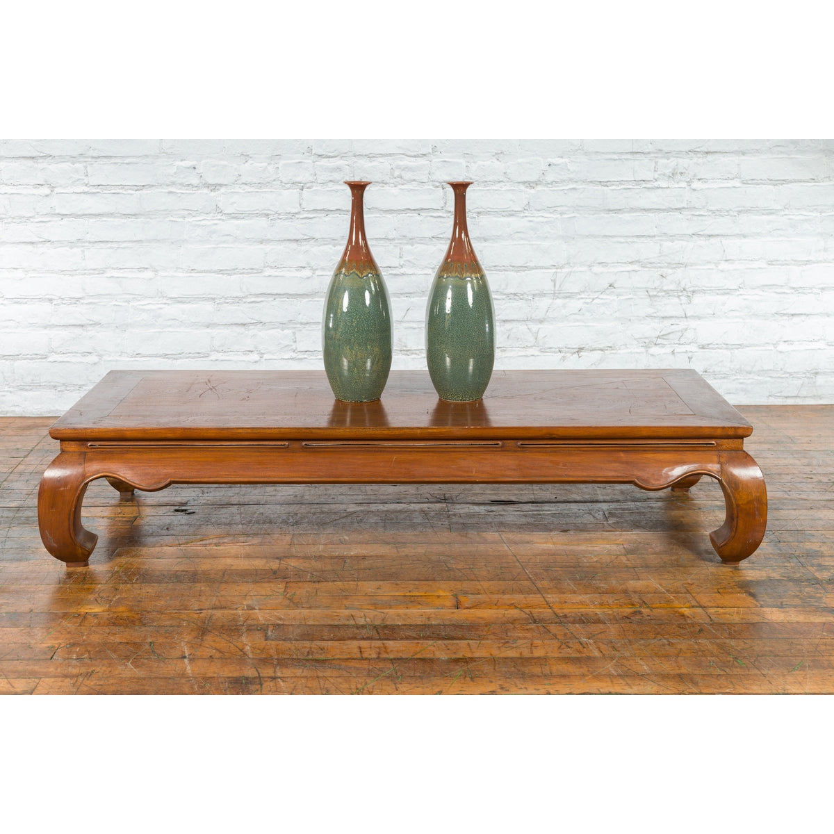 Chinese Qing Dynasty 19th Century Coffee Table with Chow Legs and Carved Apron-5. Asian &amp; Chinese Furniture, Art, Antiques, Vintage Home Décor for sale at FEA Home