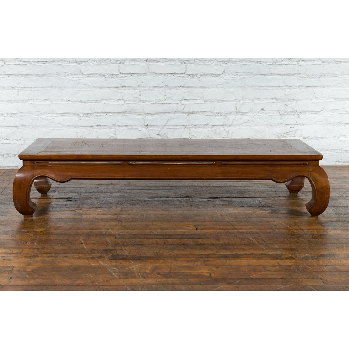 Chinese Qing Dynasty 19th Century Coffee Table with Chow Legs and Carved Apron-6. Asian &amp; Chinese Furniture, Art, Antiques, Vintage Home Décor for sale at FEA Home