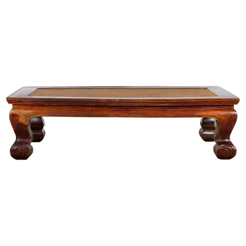 Chinese Qing Dynasty Period 19th Century Elm Coffee Table with Rattan Top - Antique Chinese and Vintage Asian Furniture for Sale at FEA Home
