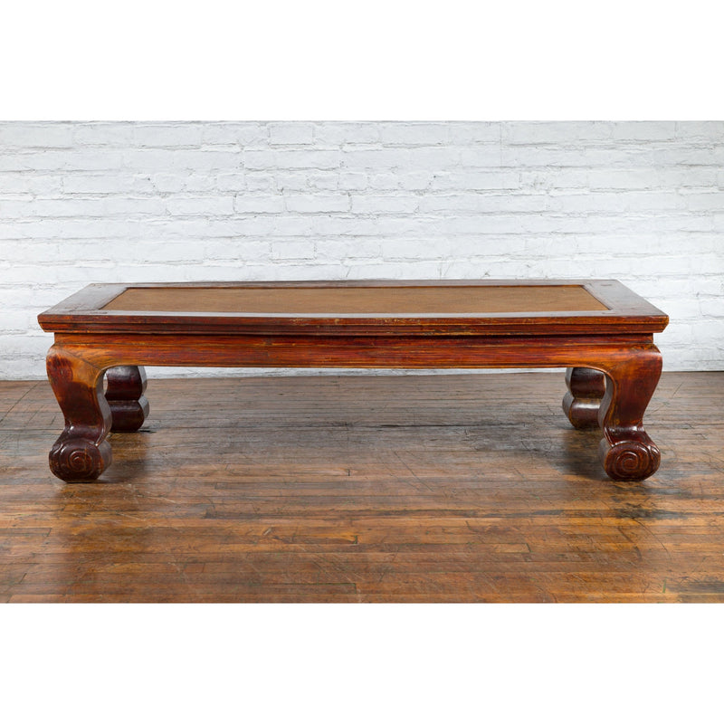 Chinese Qing Dynasty Period 19th Century Elm Coffee Table with Rattan Top - Antique Chinese and Vintage Asian Furniture for Sale at FEA Home