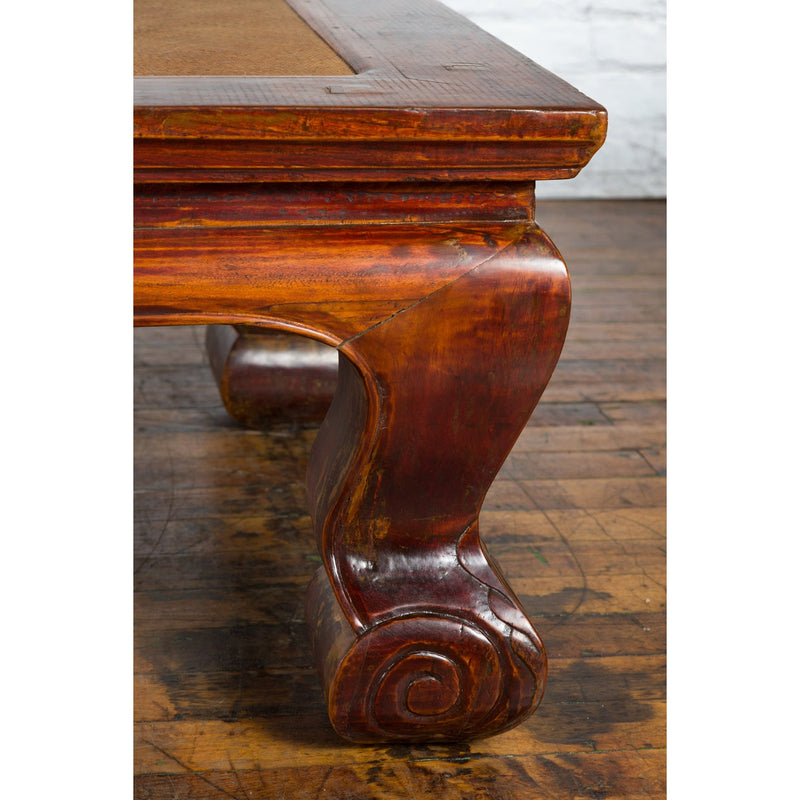 Chinese Qing Dynasty Period 19th Century Elm Coffee Table with Rattan Top - Antique Chinese and Vintage Asian Furniture for Sale at FEA Home