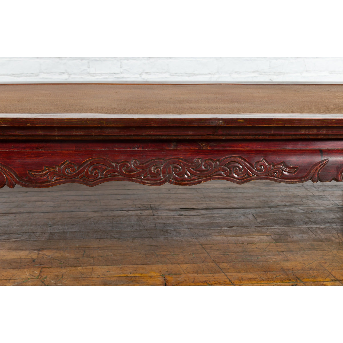 Chinese Qing Dynasty 19th Century Mahogany Stained Coffee Table with Rattan Top-6. Asian &amp; Chinese Furniture, Art, Antiques, Vintage Home Décor for sale at FEA Home