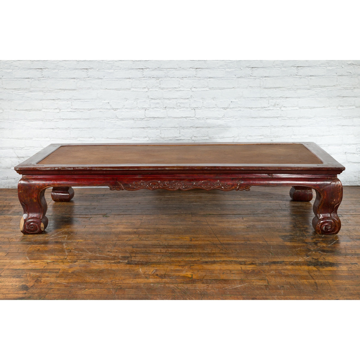 Chinese Qing Dynasty 19th Century Mahogany Stained Coffee Table with Rattan Top-2. Asian & Chinese Furniture, Art, Antiques, Vintage Home Décor for sale at FEA Home