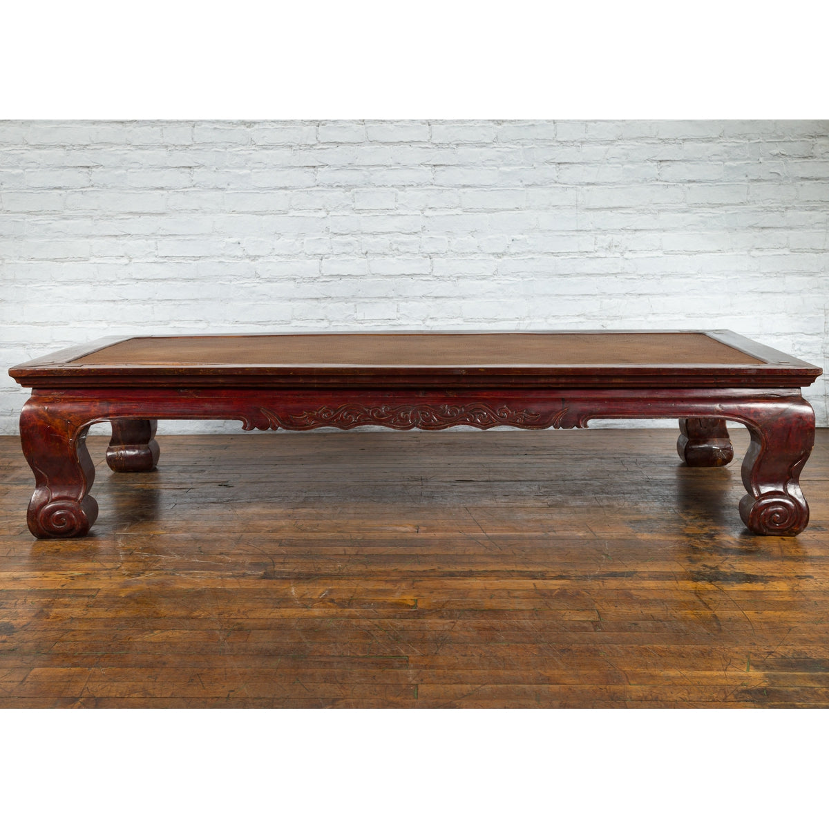 Chinese Qing Dynasty 19th Century Mahogany Stained Coffee Table with Rattan Top-4. Asian &amp; Chinese Furniture, Art, Antiques, Vintage Home Décor for sale at FEA Home