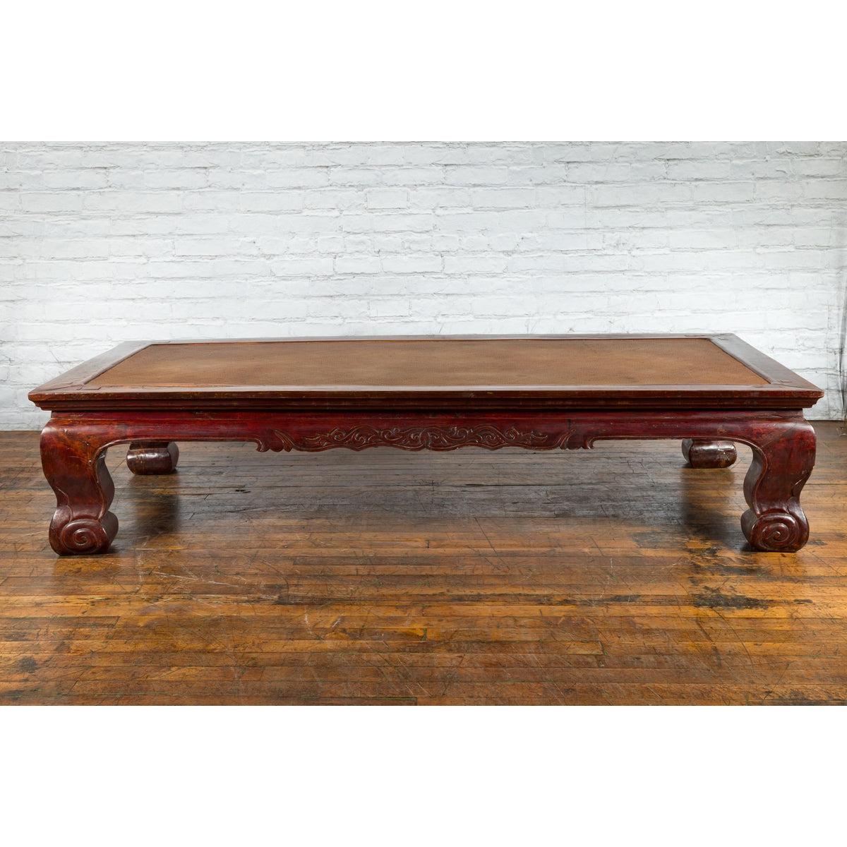 Chinese Qing Dynasty 19th Century Mahogany Stained Coffee Table with Rattan Top-5. Asian &amp; Chinese Furniture, Art, Antiques, Vintage Home Décor for sale at FEA Home