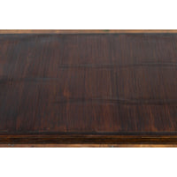 Burmese Vintage Waterfall Coffee Table with Opium Mat Inset and Scrolling Feet