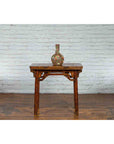 Chinese Qing Dynasty Ming Style Elmwood Wine Table with Distressed Patina-14. Asian & Chinese Furniture, Art, Antiques, Vintage Home Décor for sale at FEA Home