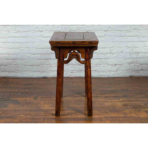 Chinese Qing Dynasty Ming Style Elmwood Wine Table with Distressed Patina-YN3391-15. Asian & Chinese Furniture, Art, Antiques, Vintage Home Décor for sale at FEA Home