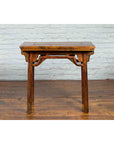 Chinese Qing Dynasty Ming Style Elmwood Wine Table with Distressed Patina-16. Asian & Chinese Furniture, Art, Antiques, Vintage Home Décor for sale at FEA Home