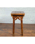 Chinese Qing Dynasty Ming Style Elmwood Wine Table with Distressed Patina-17. Asian & Chinese Furniture, Art, Antiques, Vintage Home Décor for sale at FEA Home