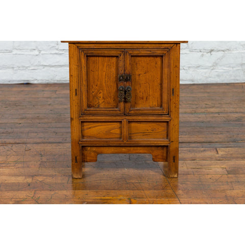Chinese Late Qing Dynasty Period Bedside Wooden Cabinet with Two Small Doors-YN3398-9. Asian & Chinese Furniture, Art, Antiques, Vintage Home Décor for sale at FEA Home