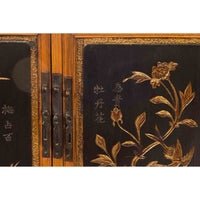 Two Chinese Qing Dynasty Fruitwood Side Cabinets with Carved Décor, Sold Each