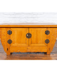 Chinese Antique Elm Wood Sideboard with Carved Spandrels and Bronze Hardware-2. Asian & Chinese Furniture, Art, Antiques, Vintage Home Décor for sale at FEA Home