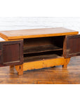 Chinese Antique Elm Wood Sideboard with Carved Spandrels and Bronze Hardware-3. Asian & Chinese Furniture, Art, Antiques, Vintage Home Décor for sale at FEA Home