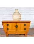 Chinese Antique Elm Wood Sideboard with Carved Spandrels and Bronze Hardware-4. Asian & Chinese Furniture, Art, Antiques, Vintage Home Décor for sale at FEA Home
