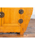 Chinese Antique Elm Wood Sideboard with Carved Spandrels and Bronze Hardware-9. Asian & Chinese Furniture, Art, Antiques, Vintage Home Décor for sale at FEA Home