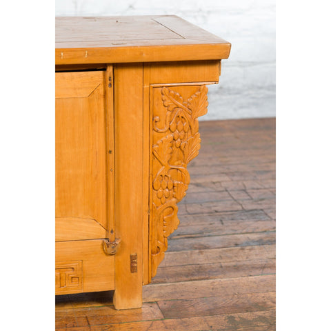19th Century Qing Dynasty Period Chinese Elm Wood Carved Butterfly Sideboard-YN3407-12. Asian & Chinese Furniture, Art, Antiques, Vintage Home Décor for sale at FEA Home