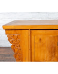 Chinese Early 20th Century Elm Sideboard with Carved Spandrels and Apron-7. Asian & Chinese Furniture, Art, Antiques, Vintage Home Décor for sale at FEA Home