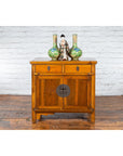 Chinese Early 20th Century Elmwood Side Chest with Bronze Medallion Hardware-10. Asian & Chinese Furniture, Art, Antiques, Vintage Home Décor for sale at FEA Home