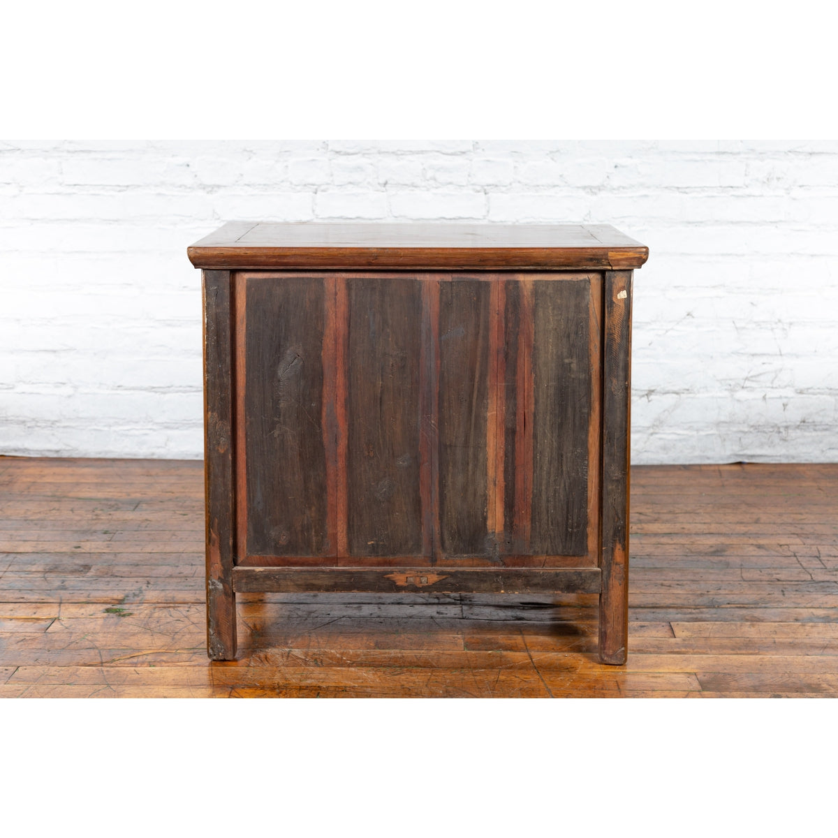 Chinese Early 20th Century Elmwood Side Chest with Bronze Medallion Hardware-13. Asian &amp; Chinese Furniture, Art, Antiques, Vintage Home Décor for sale at FEA Home