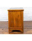 Chinese Early 20th Century Elmwood Side Chest with Bronze Medallion Hardware-14. Asian & Chinese Furniture, Art, Antiques, Vintage Home Décor for sale at FEA Home