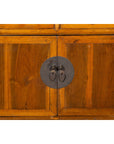 Chinese Early 20th Century Elmwood Side Chest with Bronze Medallion Hardware-7. Asian & Chinese Furniture, Art, Antiques, Vintage Home Décor for sale at FEA Home