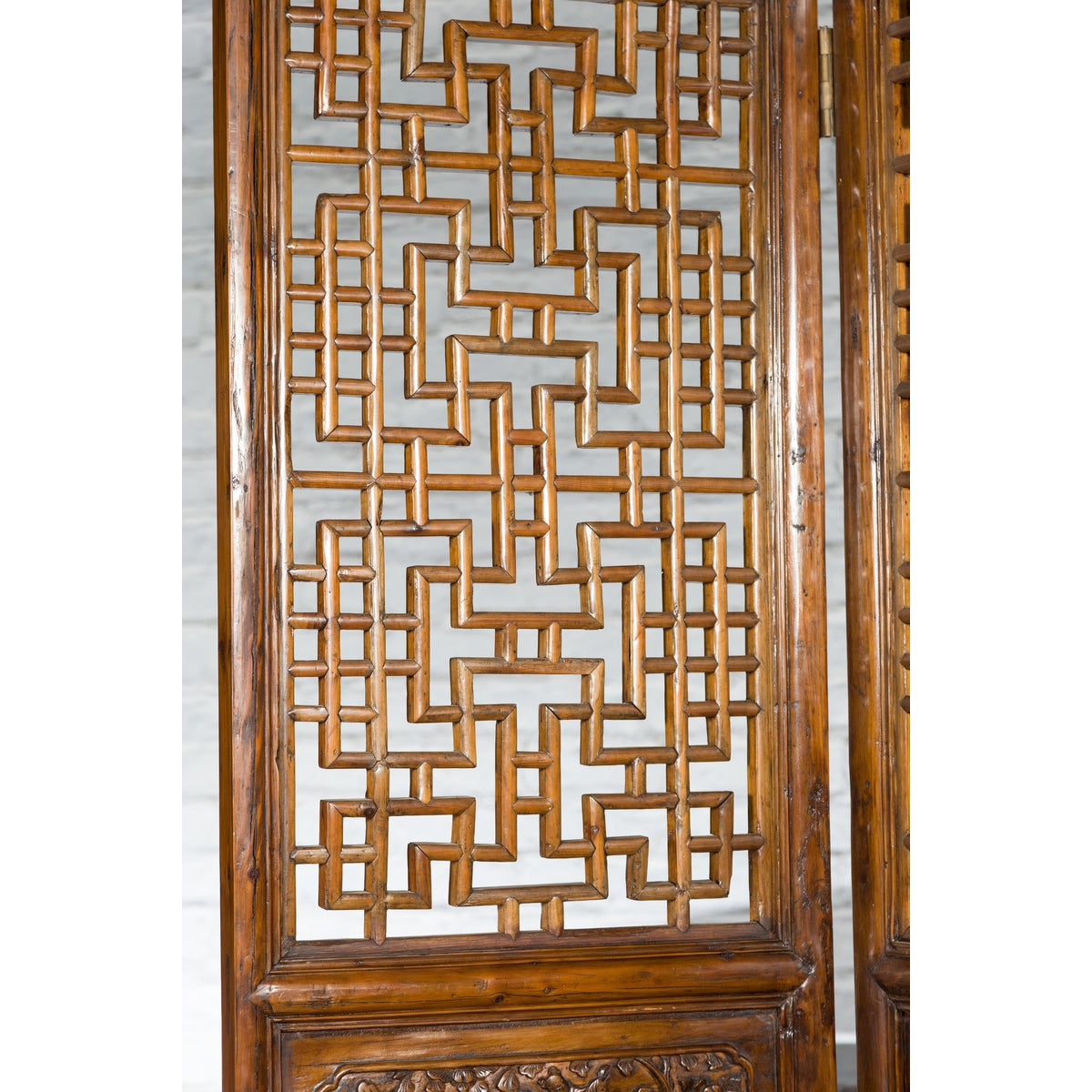 Set of Four Qing Dynasty Elmwood Open Fretwork Panels with Delicate Carvings-19. Asian &amp; Chinese Furniture, Art, Antiques, Vintage Home Décor for sale at FEA Home