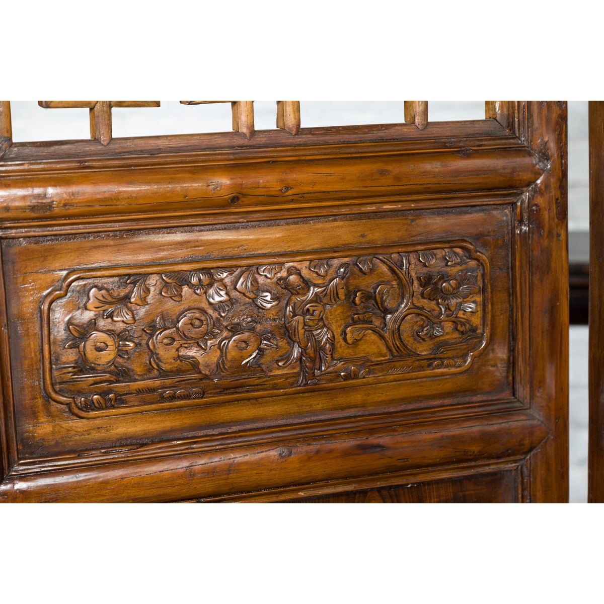 Set of Four Qing Dynasty Elmwood Open Fretwork Panels with Delicate Carvings-9. Asian &amp; Chinese Furniture, Art, Antiques, Vintage Home Décor for sale at FEA Home