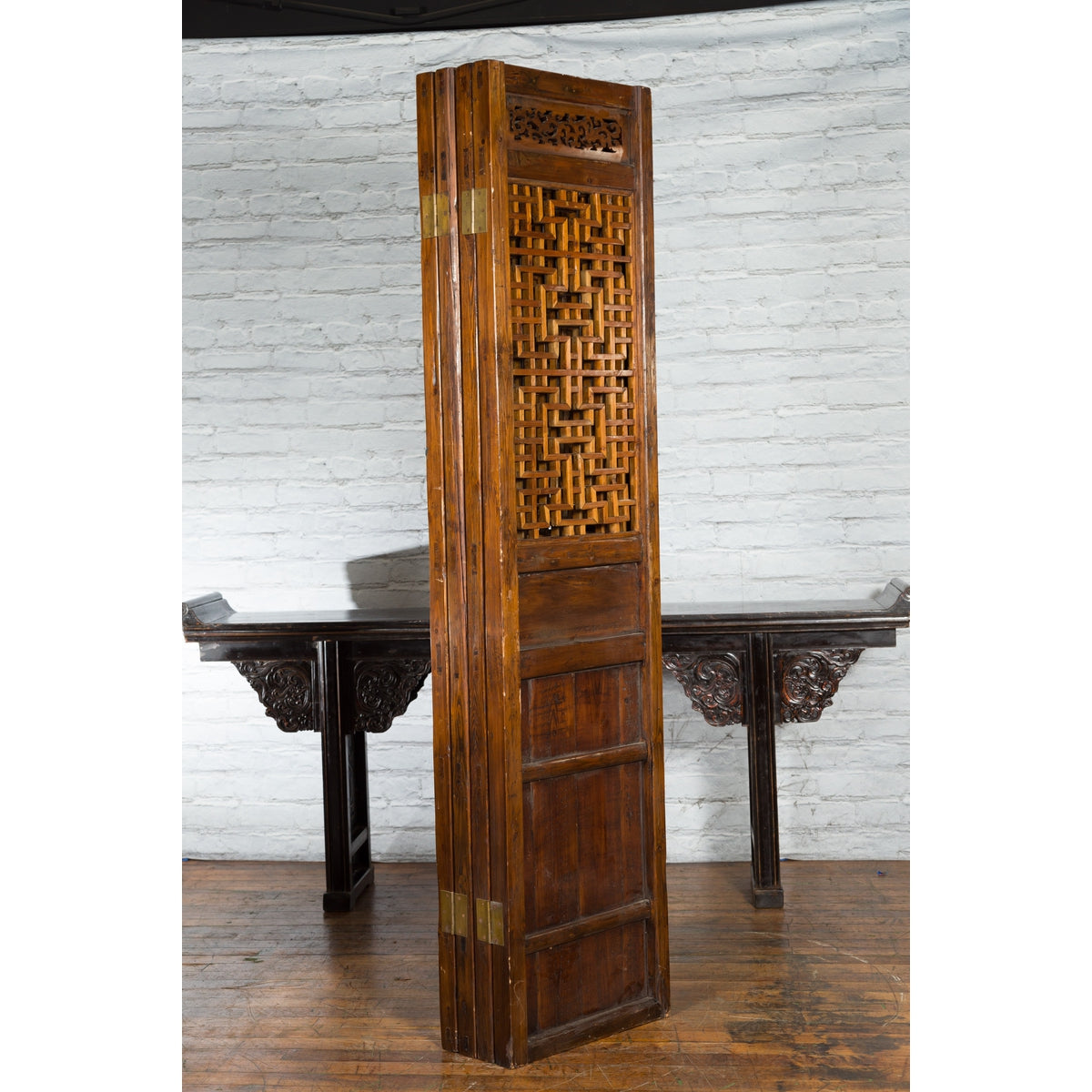 Set of Four Qing Dynasty Elmwood Open Fretwork Panels with Delicate Carvings-3. Asian &amp; Chinese Furniture, Art, Antiques, Vintage Home Décor for sale at FEA Home