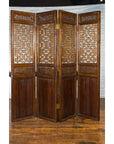 Set of Four Qing Dynasty Elmwood Open Fretwork Panels with Delicate Carvings-11. Asian & Chinese Furniture, Art, Antiques, Vintage Home Décor for sale at FEA Home