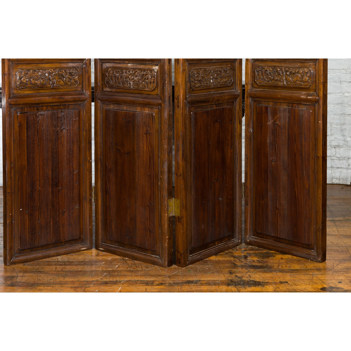 Set of Four Qing Dynasty Elmwood Open Fretwork Panels with Delicate Carvings-15. Asian &amp; Chinese Furniture, Art, Antiques, Vintage Home Décor for sale at FEA Home